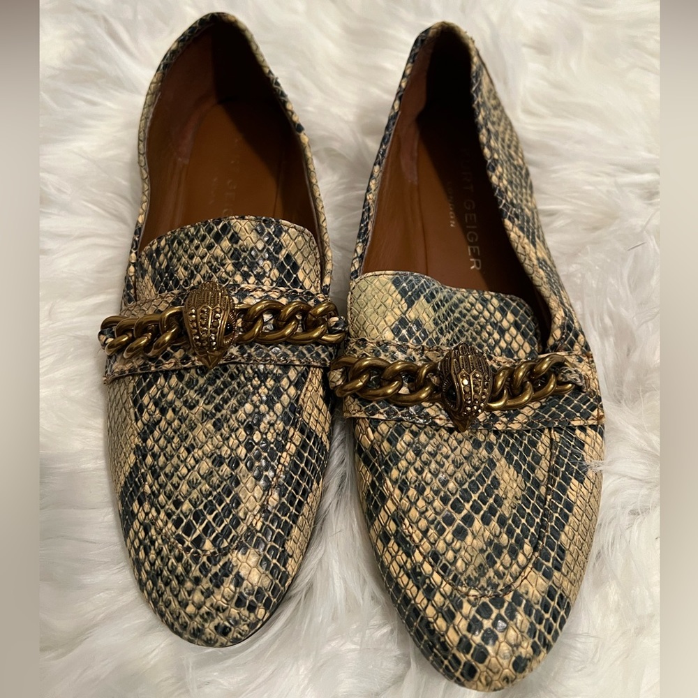 Snakeskin loafers